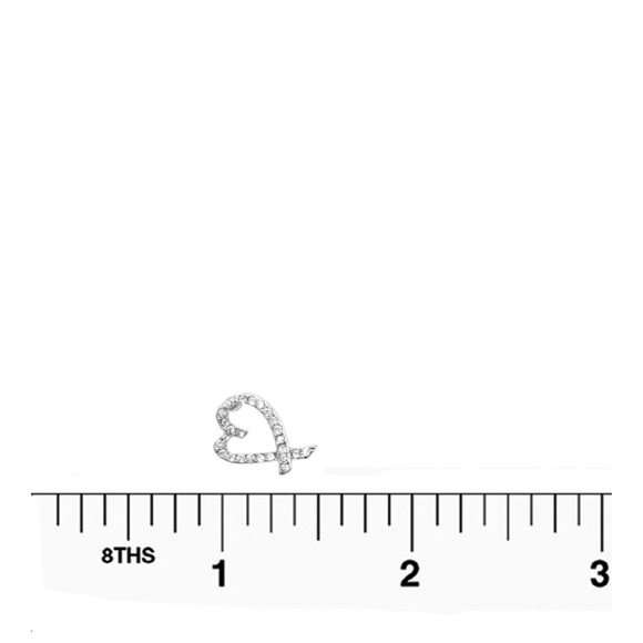 Heart Stud Earrings Silver - Picture 2 of 4